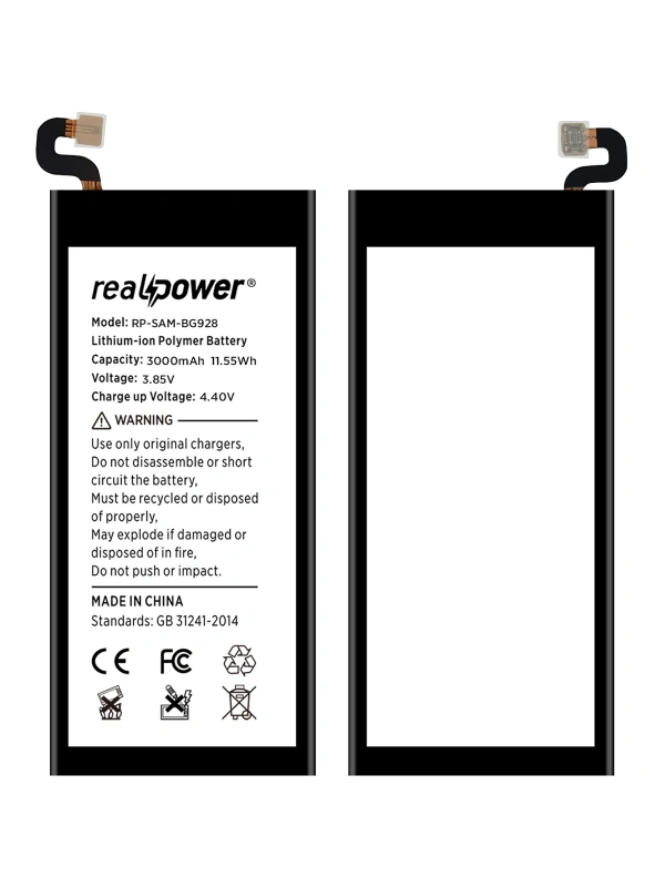 RealPower Samsung Uyumlu Galaxy S6 Edge Plus G928 Batarya 3200mAh Li-Polymer Uzun Ömürlü Pil