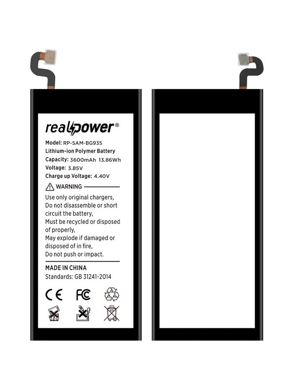 RealPower Samsung Uyumlu Galaxy S7 Edge G935 Batarya 3900mAh Li-Polymer Uzun Ömürlü Pil