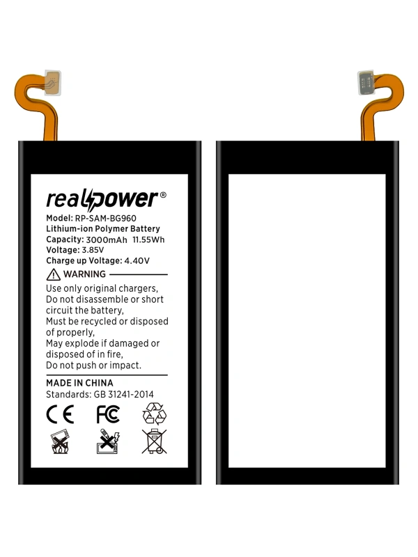 RealPower Samsung Uyumlu Galaxy S9 G960 Batarya 3200mAh Li-Polymer Uzun Ömürlü Pil