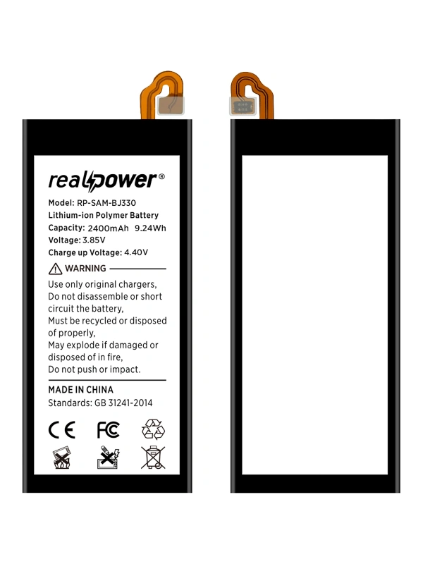 RealPower Samsung Uyumlu Galaxy J3 Pro 2017 J330 Batarya 2600mAh Li-Polymer Uzun Ömürlü Pil