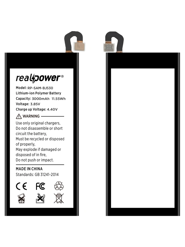 RealPower Samsung Uyumlu Galaxy J5 Pro 2017 J530 Batarya 3200mAh Li-Polymer Uzun Ömürlü Pil