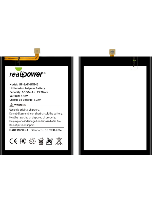 RealPower Samsung Uyumlu Galaxy M21 M215 Batarya 6000mAh Li-Polymer Uzun Ömürlü Pil