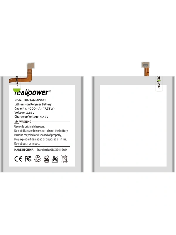 RealPower Samsung Uyumlu Galaxy S21 G991 Batarya Li-Polymer Uzun Ömürlü Pil