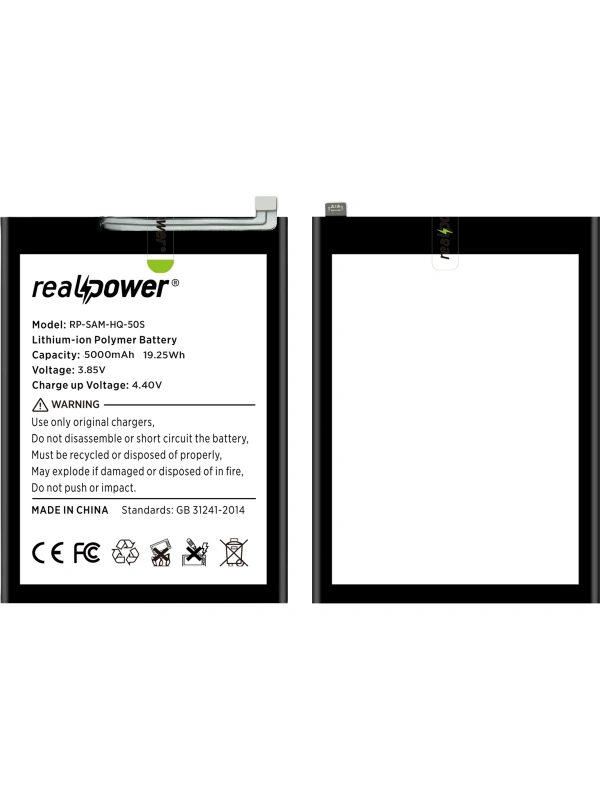 RealPower Samsung Uyumlu Galaxy A03s A037 Batarya 5000mAh Li-Polymer Uzun Ömürlü Pil
