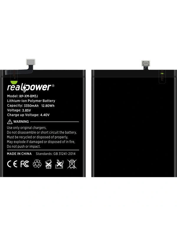 RealPower Xiaomi Uyumlu Mi 8 Lite Batarya 3550mAh Li-Polymer Uzun Ömürlü Pil