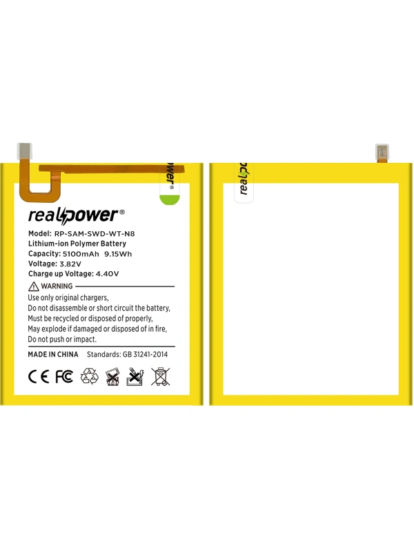 RealPower Samsung Uyumlu Galaxy Tab A 8.0 T297 Batarya 5100mAh Li-Polymer Uzun Ömürlü Pil