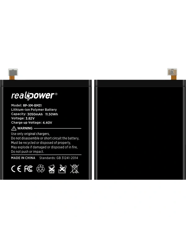 RealPower Xiaomi Uyumlu Mi 3 Batarya 3180mAh Li-Polymer Uzun Ömürlü Pil