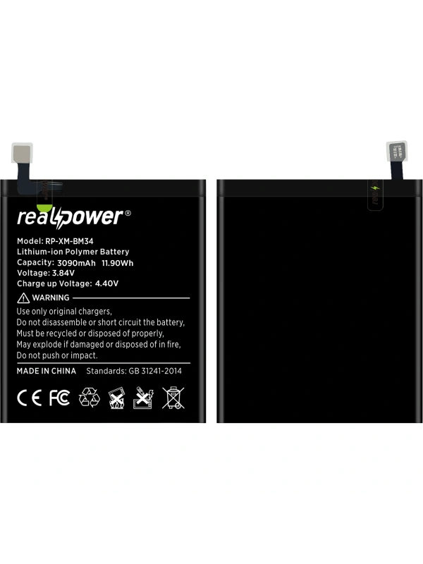 RealPower Xiaomi Uyumlu Mi Note Pro Batarya 3310mAh Li-Polymer Uzun Ömürlü Pil