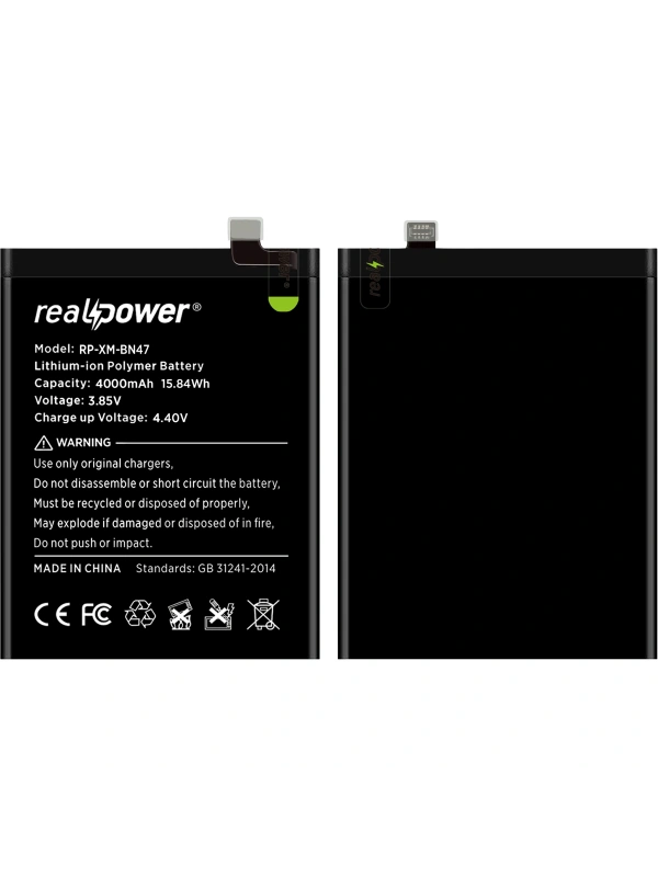 RealPower Xiaomi Uyumlu Redmi 6 Pro Batarya 4200mAh Li-Polymer Uzun Ömürlü Pil