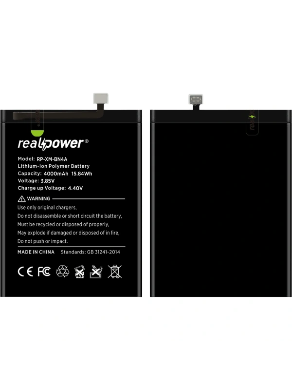 RealPower Xiaomi Uyumlu Redmi Note 7 Batarya 4200mAh Li-Polymer Uzun Ömürlü Pil