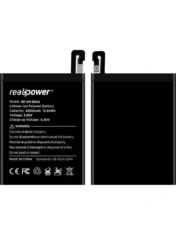 RealPower Xiaomi Uyumlu Redmi Note 6 Pro Batarya 4000mAh Li-Polymer Uzun Ömürlü Pil