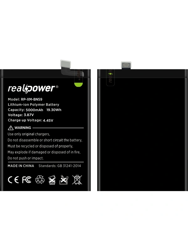 RealPower Xiaomi Uyumlu Redmi Note 10 4g Batarya Li-Polymer Uzun Ömürlü Pil
