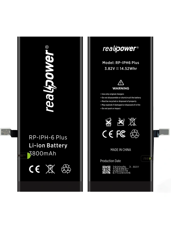 RealPower Apple Uyumlu iPhone 6 Plus Batarya 3800mAh Yüksek Kapasiteli Güçlendirilmiş Pil