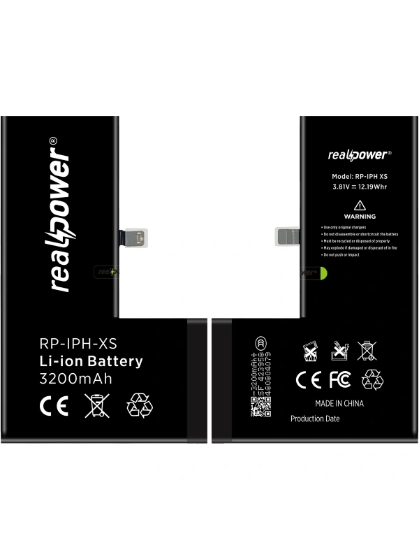 RealPower Apple Uyumlu iPhone Xs Batarya 3200mAh Yüksek Kapasiteli Güçlendirilmiş Pil