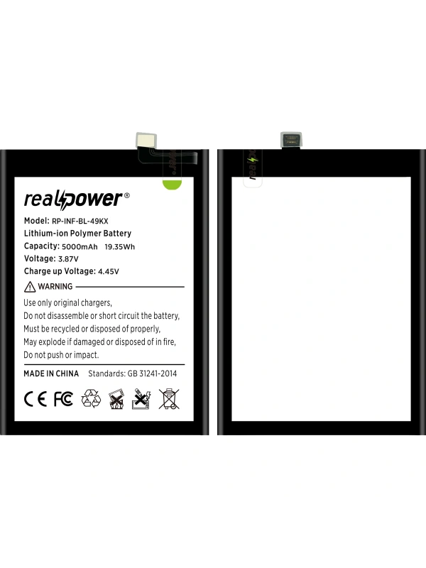 RealPower Infinix Uyumlu Note 12 Batarya 5000mAh Li-Polymer Uzun Ömürlü Pil