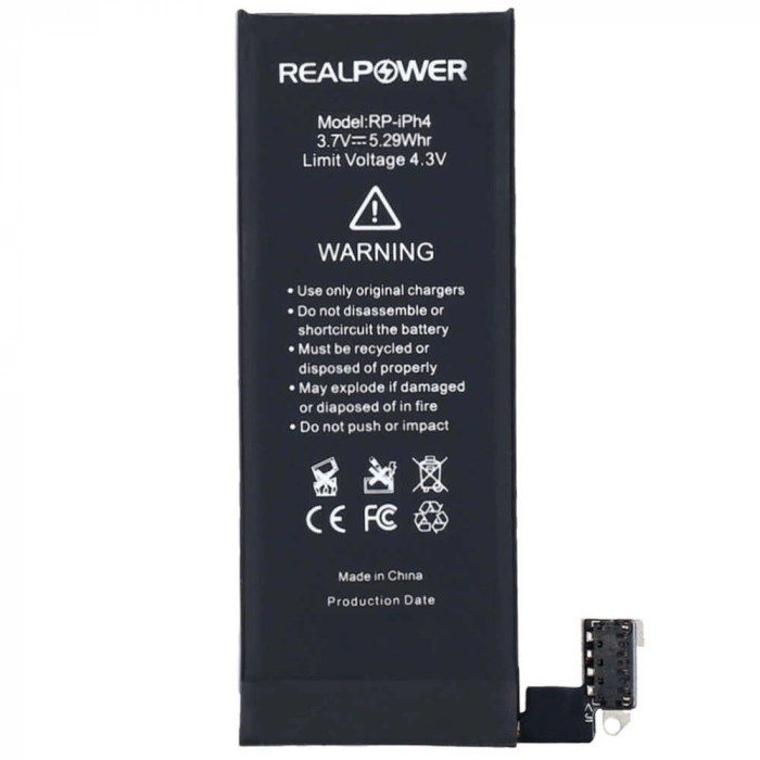 RealPower Apple Uyumlu iPhone 4 Yüksek Kapasiteli Batarya 1430mah