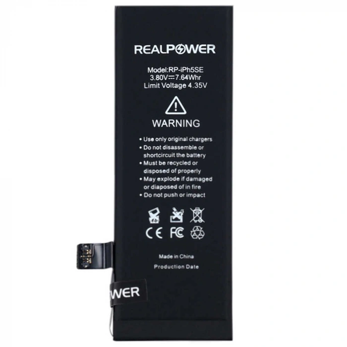 RealPower Apple Uyumlu iPhone Se Yüksek Kapasiteli Batarya 2010mAh