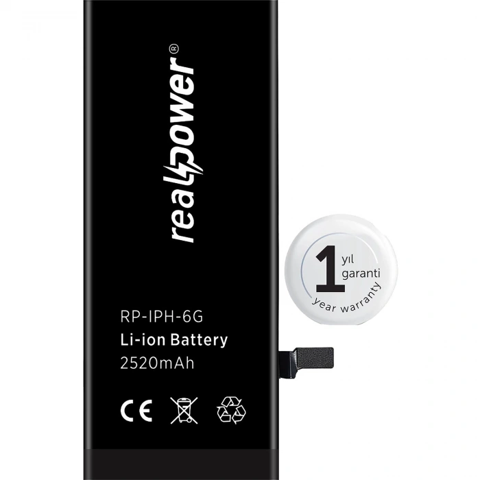 RealPower Apple Uyumlu iPhone 6 Yüksek Kapasiteli Batarya 2520mah