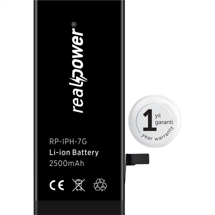RealPower Apple Uyumlu iPhone 7 Yüksek Kapasiteli Batarya 2500mah