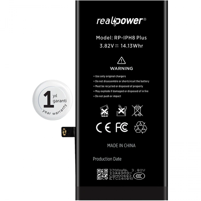 RealPower Apple Uyumlu iPhone 8 Plus Yüksek Kapasiteli Batarya 3700mah