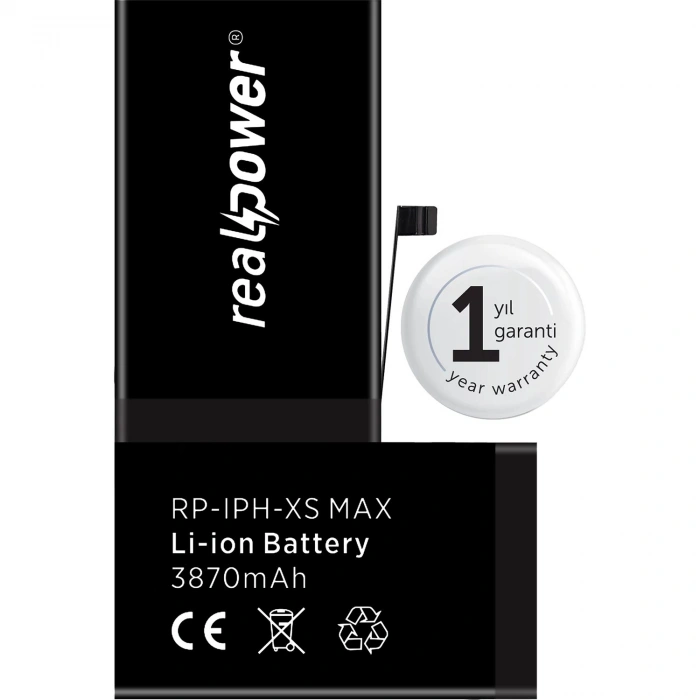 RealPower Apple Uyumlu iPhone Xs Max Yüksek Kapasiteli Batarya 3870mah