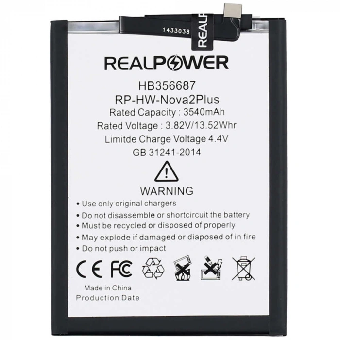 RealPower Huawei Uyumlu Nova 2 Plus Batarya 3540mah