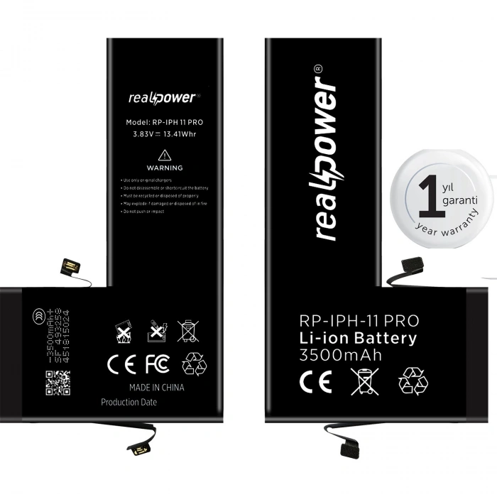 RealPower Apple Uyumlu iPhone 11 Pro Yüksek Kapasiteli Batarya 3500mah