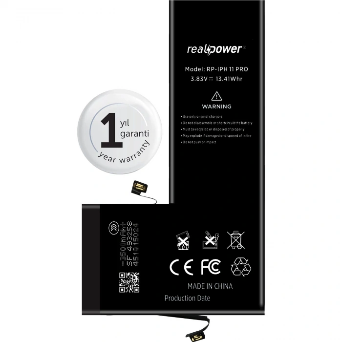 RealPower Apple Uyumlu iPhone 11 Pro Yüksek Kapasiteli Batarya 3500mah