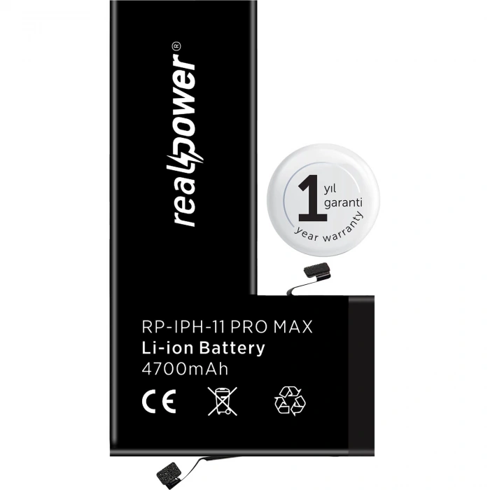 RealPower Apple Uyumlu iPhone 11 Pro Max Yüksek Kapasiteli Batarya 4700mah