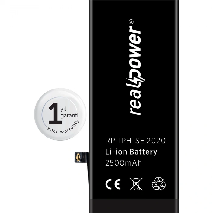 RealPower Apple Uyumlu iPhone Se 2020 Yüksek Kapasiteli Batarya 2500mah