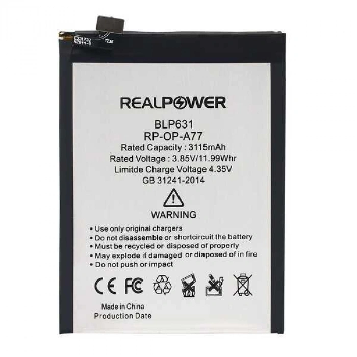 RealPower Oppo Uyumlu A77 Batarya 3115mAh