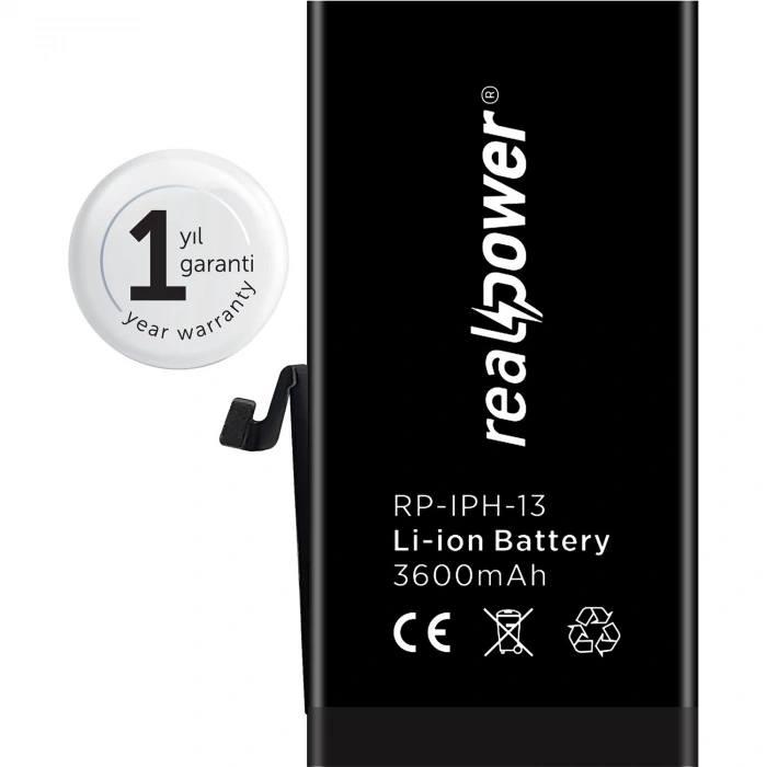 RealPower Apple Uyumlu iPhone 13 Yüksek Kapasiteli Batarya 3600mah