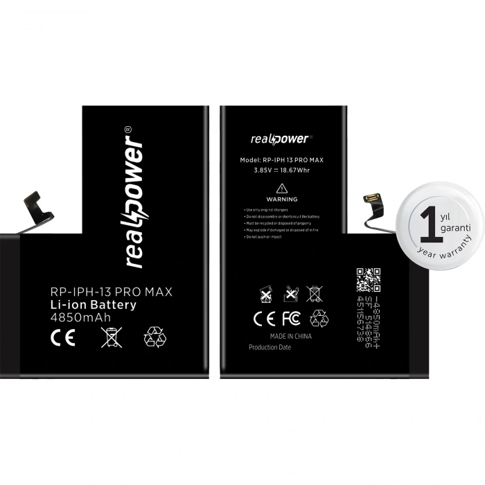 RealPower Apple Uyumlu iPhone 13 Pro Max Yüksek Kapasiteli Batarya 4850mah