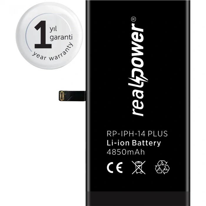 RealPower Apple Uyumlu iPhone 14 Plus Yüksek Kapasiteli Batarya 4850mah
