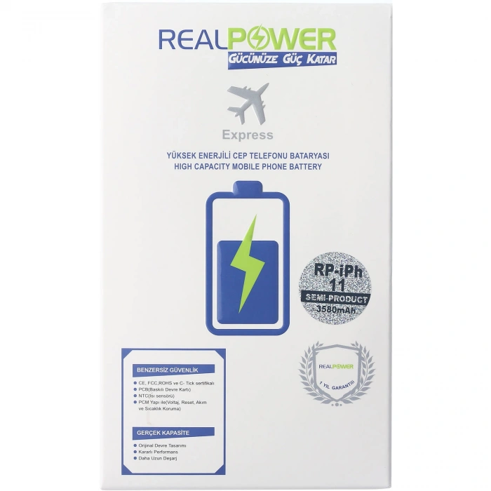 RealPower Apple Uyumlu iPhone 11 Batarya 3530mah Flexsiz