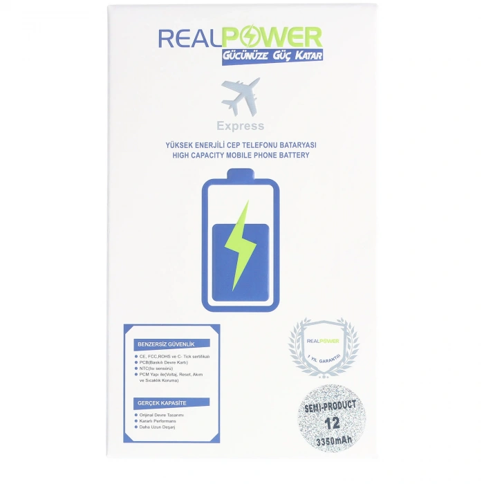 RealPower Apple Uyumlu iPhone 12 Batarya 2815mah Flexsiz