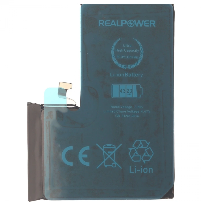 RealPower Apple Uyumlu iPhone 14 Pro Max Yüksek Kapasiteli Batarya