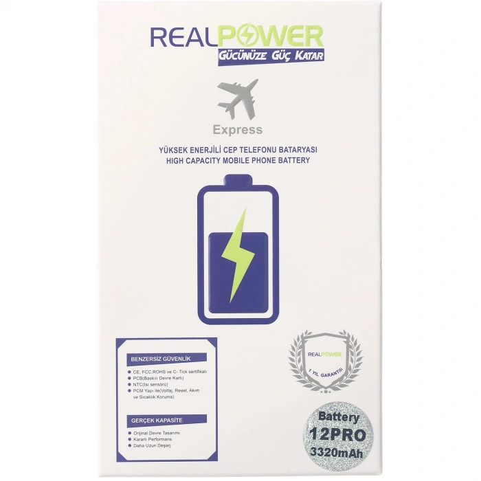 RealPower Apple Uyumlu iPhone 12 Pro Batarya Flexsiz