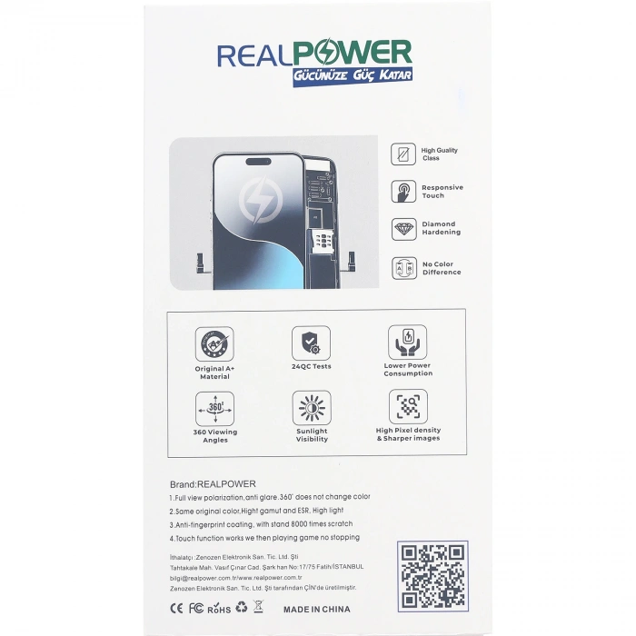 RealPower Apple Uyumlu iPhone 8 Plus Lcd Ekran Hq Siyah