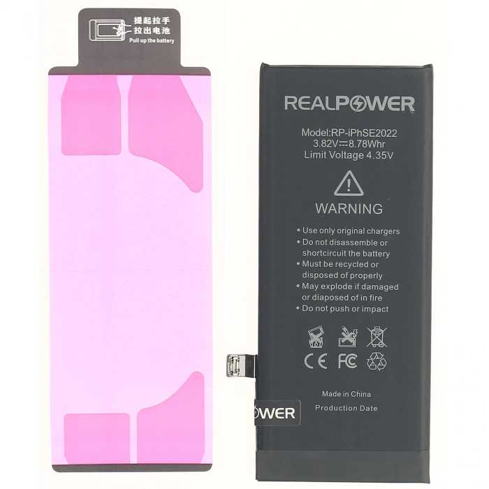 RealPower Apple Uyumlu iPhone Se 2022 Yüksek Kapasiteli Batarya