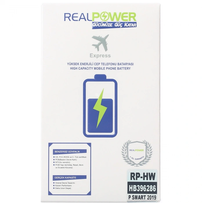 RealPower Huawei Uyumlu P Smart 2019 Batarya 3620mah
