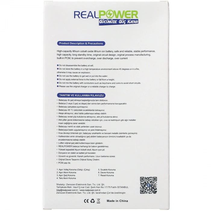 RealPower Omix Uyumlu X600 Batarya Pil