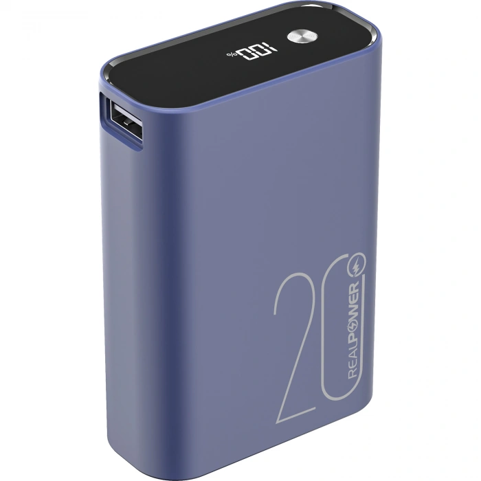 Realpower 20000mAh 22.5W Taşınabilir Mavi Powerbank RP-PB2