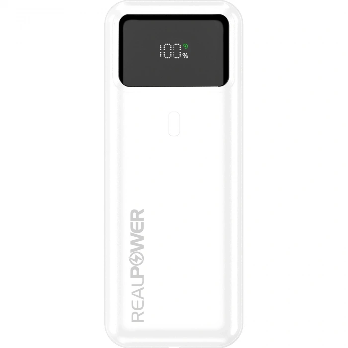 Realpower 20000mAh 22.5W Taşınabilir Beyaz Powerbank RP-PB2W