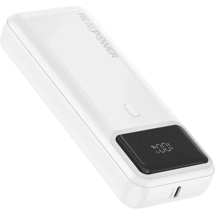 Realpower 20000mAh 22.5W Taşınabilir Beyaz Powerbank RP-PB2W