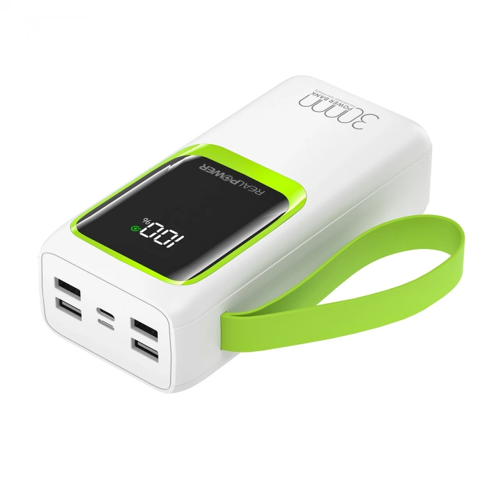 Realpower 30000mAh 22.5W Taşınabilir Ledli Beyaz Powerbank RP-PBC3