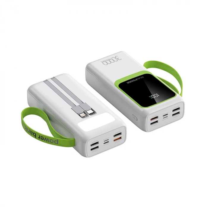 Realpower 30000mAh 22.5W Taşınabilir Ledli Beyaz Powerbank RP-PBC3