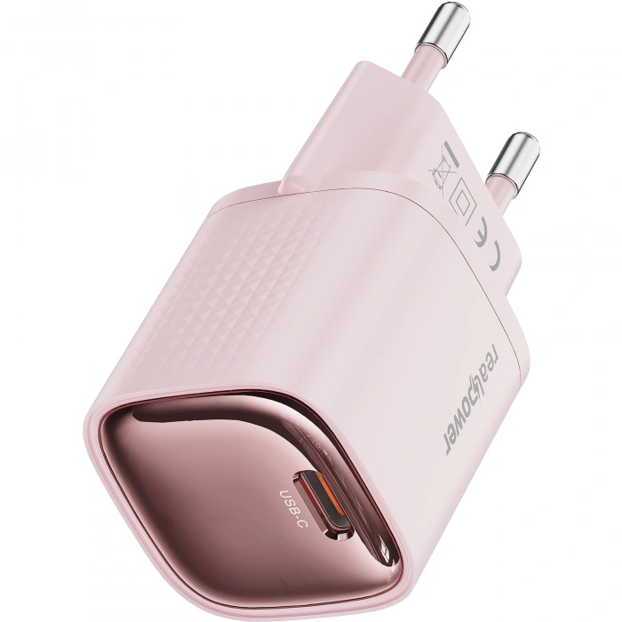 Realpower 30W GaN USB-C PD Hızlı Şarj Adaptörü Şarj Aleti ve USB-C to Lightning Hızlı Şarj Kablo Seti Pembe TCS30WPI