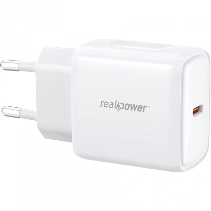 Realpower 25W PPS PD USB-C Hızlı Şarj Adaptörü Şarj Aleti Beyaz TC25WWH