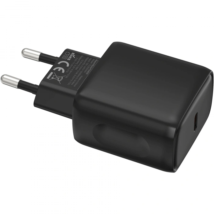 Realpower 25W PPS PD USB-C Hızlı Şarj Adaptörü Şarj Aleti Siyah TC25WBK